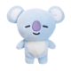 Kuscheltier in Form eines blauen Koalas mit geschlossenen Augen und einem lächelnden Gesichtsausdruck.