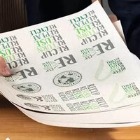 Bedruckter Etikettenbogen aus Silphie-Papier