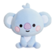 Ein niedlicher, blauer Plüschkoala mit großen Ohren und einem freundlichen Gesichtsausdruck, sitzt aufrecht.