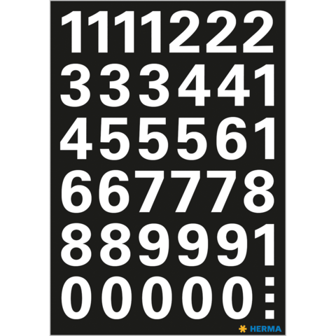 Zahlen in großen, weißen Ziffern auf schwarzem Hintergrund, angeordnet in mehreren Reihen.