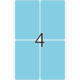 Eine blaue Karte mit der Zahl 4 in der Mitte, umgeben von leeren Feldern.