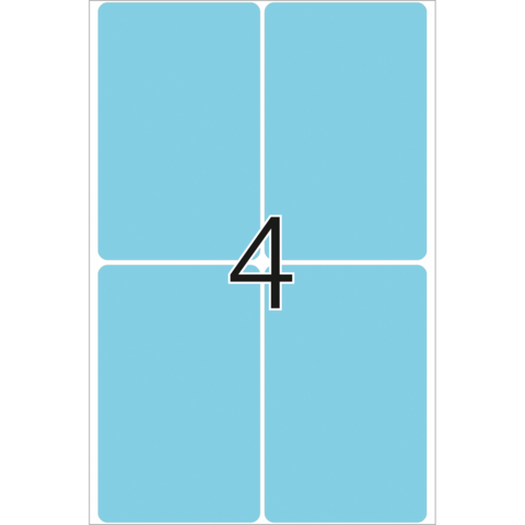 Eine blaue Karte mit der Zahl 4 in der Mitte, umgeben von leeren Feldern.