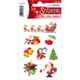 Weihnachtliche Aufkleber mit Santa Claus, Rentieren, Geschenken, Weihnachtsbaum, Glocken und Süßigkeiten in verschiedenen Designs.