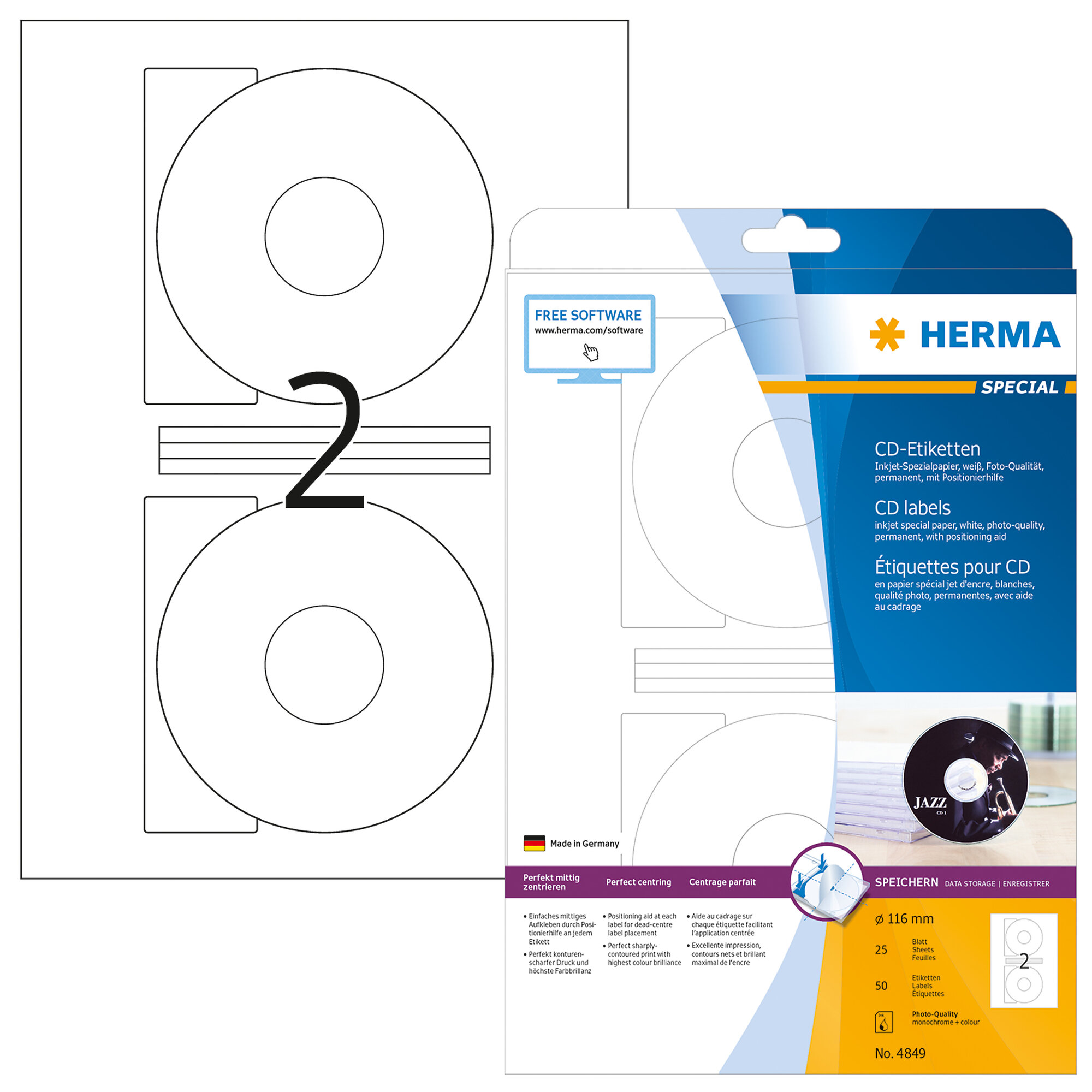 DVD Aufkleber drucken DVDEtiketten bei HERMA.de