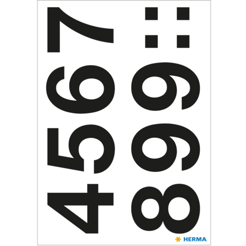 Zahlen von 0 bis 9 in großen, fetten Schriftarten, einschließlich Doppelpunkten.