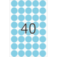Zahl "40" in schwarzer Schrift auf einem hellblauen Hintergrund mit vielen gleichmäßig angeordneten blauen Kreisen.