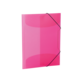 Ein pinkfarbener Ordner mit elastischem Verschluss, geeignet zur Aufbewahrung von Dokumenten oder Unterlagen.