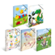Bunte Mappen mit kindgerechten Illustrationen, darunter Insekten, Dinosaurier und ländliche Szenen. Ideal für Kinder.