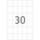 Eine große Zahl "30" auf einem weißen Hintergrund mit leeren Kästchen.