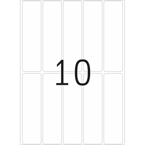 Eine weiße Tafel mit der Zahl "10" in der Mitte, umgeben von leeren Feldern.
