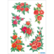 Bunte Rosenaufkleber in verschiedenen Anordnungen, mit grünen Blättern und unterschiedlichen Rosentönen.