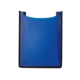 Blauer, rechteckiger Tragetasche mit abgerundeten Ecken und schwarzem Rand. Ideal für den Transport von Gegenständen.