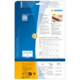 Rückseite einer Verpackung mit Informationen zu HERMA Produkten, einschließlich Anleitungen und einem Hinweis auf kostenlose Software.