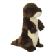 Plüschotter mit braunem Fell und weißem Bauch, aufrecht stehend, mit einem freundlichen Gesichtsausdruck.