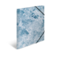 Ein blauer Ordner mit einer transparenten, eisähnlichen Oberfläche, der leicht schräg steht und Schatten wirft.