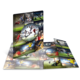 Eine Sammlung von Fußballspielern in verschiedenen Aktionen, die auf mehreren Bildern dargestellt sind, darunter Dribbling, Schüsse und Tore.