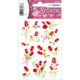 Ein Bogen mit Aufklebern, der verschiedene rote Rosen und dekorative Elemente zeigt, ideal für Bastelprojekte oder Geschenke.