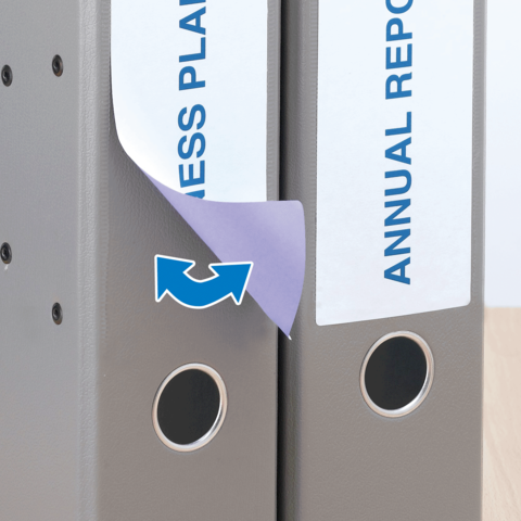 Zwei Aktenordner stehen nebeneinander, einer mit der Aufschrift "Business Plan" und der andere mit "Annual Report".