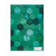 Grünes Hexagon-Muster mit verschiedenen Schattierungen und Texturen, das eine strukturierte Oberfläche darstellt.