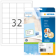 Etikettenpackung von Herma mit 32 Etiketten, inklusive Beispieletikett für "MR. SUNNY" und Hinweis auf kostenlose Software.