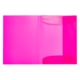 Ein leuchtend pinkfarbener Ordner mit zwei Fächern, ideal für die Aufbewahrung von Dokumenten oder Notizen.