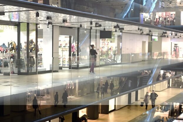 Handelslandschaft, Einkaufszentrum, Querformat