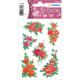 Bunte Aufkleber mit verschiedenen Rosendesigns in Rot, Pink und Grün, umgeben von Blättern. Ideal für Dekorationen und Bastelprojekte.