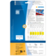 Rückseite einer Verpackung mit Informationen zu HERMA Produkten, einschließlich QR-Code und Hinweisen zur kostenlosen Software.