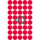 Eine große Zahl "40" in schwarzer Schrift vor einem Hintergrund aus roten Punkten.