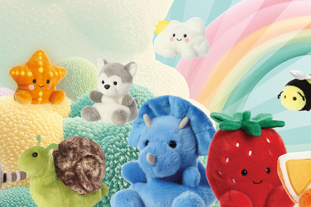 Headerbild mit der vielfältigen Plüschtierwelt von Aurora