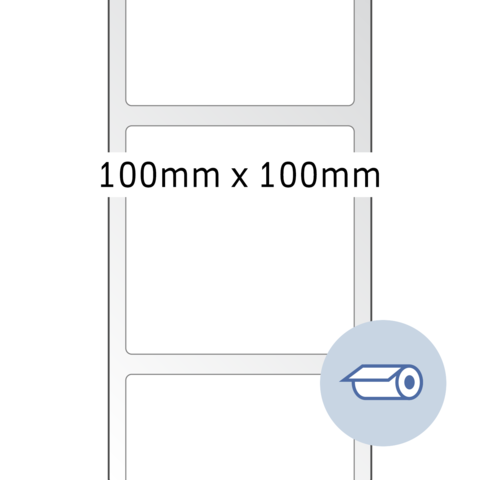 Ein grafisches Layout zeigt drei leere Felder mit den Maßen 100 mm x 100 mm, begleitet von einem Symbol für einen Stift.