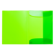 Helle grüne Kunststoffmappe mit zwei Fächern, geöffnet und auf einer neutralen Oberfläche platziert.