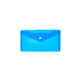 Blaues, transparentes Etui mit einem Druckknopfverschluss, geeignet zur Aufbewahrung von Dokumenten oder Karten.