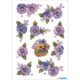 Bunte Veilchen in verschiedenen Farben und Anordnungen, darunter ein Korb mit gemischten Blumen.