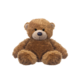 Ein brauner Plüschbär mit runden Ohren und einem freundlichen Gesicht, sitzt aufrecht mit breiten, weichen Pfoten.