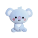Kuscheltier eines blauen Koalas mit runden Ohren und einem freundlichen Gesichtsausdruck, sitzt aufrecht und hat eine herzförmige Brust.