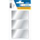 Drei leere Etiketten auf einer Verpackung, geeignet für Beschriftungen, mit den Maßen 34x67 mm.