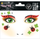 Gesichtsmalset mit glitzernden Augen, roten Augenbrauen, Marienkäfern und Kleeblättern. Enthält auch Strasssteine zur Verzierung.