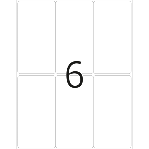 Eine große, schwarze Zahl 6 auf einem weißen Hintergrund, umgeben von leeren Feldern.