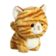 Kuscheltier in Form einer orange gestreiften Katze mit großen Augen und einem süßen Gesichtsausdruck.
