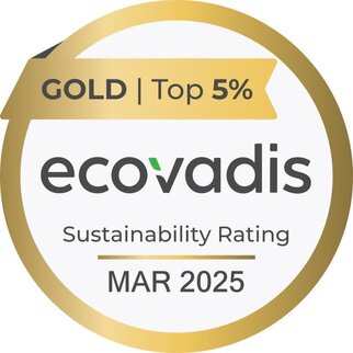 Goldmedaille für Nachhaltigkeit von EcoVadis, Top 5%, gültig bis März 2025.