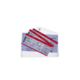 Drei Flugtickets in einer weißen Hülle, mit roten und grauen Details, die Reisedaten und Informationen enthalten.