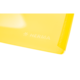 Gelbe Kunststoffmappe mit dem Logo "HERMA" auf der Vorderseite.