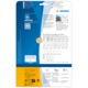Rückseite einer Verpackung für Etiketten von HERMA, mit Informationen zu Software, Recycling und Anwendungshinweisen.
