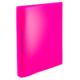 Ein leuchtend pinkfarbener Ordner mit glatter Oberfläche, der aufrecht steht.