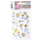 Aufkleber mit goldenen Rosenmotiven auf weißem Hintergrund, verpackt in einer transparenten Folie.
