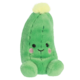 Kuscheliges, grünes Kaktus-Plüschtier mit einem lächelnden Gesicht und einem gelben Pompon oben.