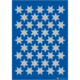 Ein Muster aus grauen Sternen auf blauem Hintergrund, gleichmäßig angeordnet in mehreren Reihen und Spalten.