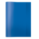 Blauer Ordner mit transparentem Cover, geschlossen und ohne sichtbare Inhalte.
