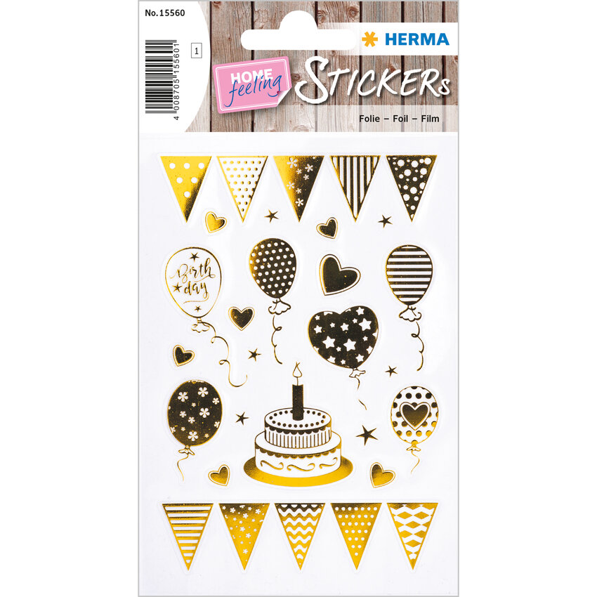 HERMA Happy Birthday Sticker - Dekorative Aufkleber Zum Beschriften & Verzieren